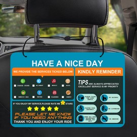 Aolamegs 5 Star Tips Sign for Rating Taxi Driver Appreciated Rideshare Signs,Customizable Service Perfect Rating Tips Accessories,9x6 Inches(2 Pack)
