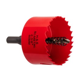 Professional Universal Hole Saw Diameter 28-68 mm HSS Bi-Metal for Aluminium, Wood, OSB, PVC, Plastic, Plasterboard (HSS Bi-Metal, 60 mm)