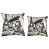 Paris Cat in Beret with Baguette Funny Eiffel Tower Throw