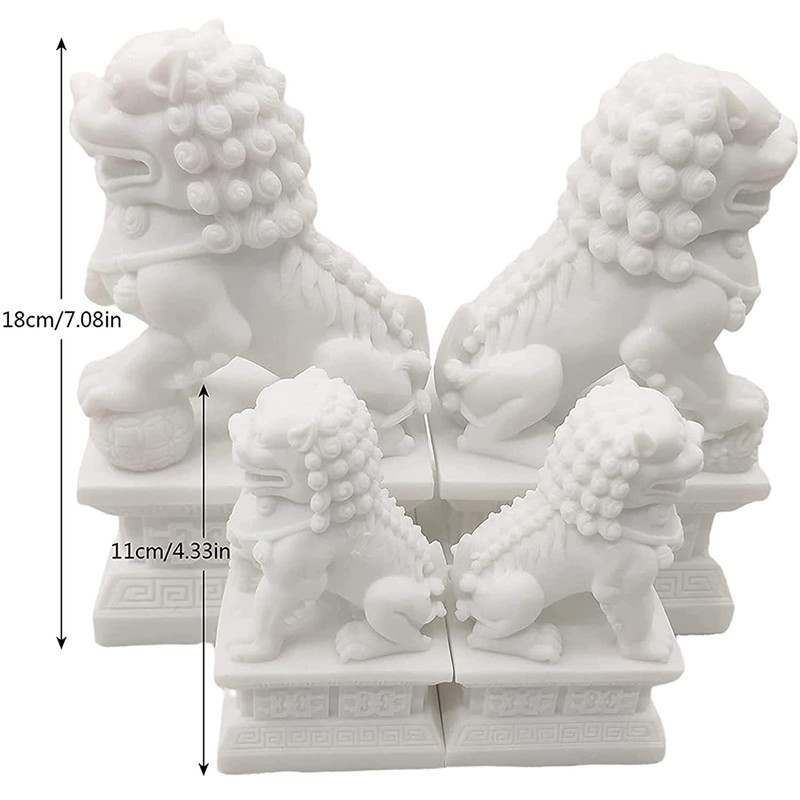Large Size Foo Dog Statue,Pair of Guardian Lions,Asian Stone Statues