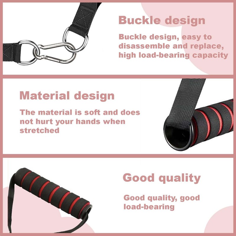 Set of 2 Resistance Handles, Resistance Band Gym Handles, Nylon