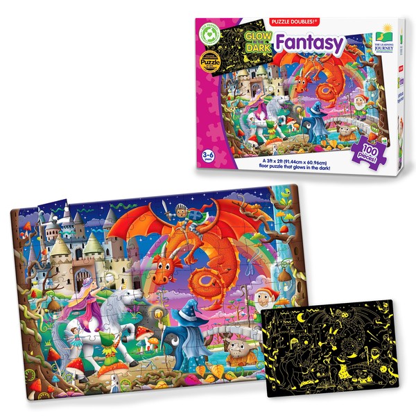 The Learning Journey - Puzzle Doubles! Glow in The Dark! - Fantasy - Puzzle for Kids - Toddler Games & Gifts for Boys & Girls Ages 3 Years and Up - Award Winning Games and Puzzles