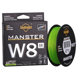 Seaknight W8 II 8 Strands Braided Lines 150M Smooth PE Braid Multifilament Wire Carp Fishing Lines Double Coating UV-proof Saltwater-proof Fishing Line for Sea Fishing 15-100LB
