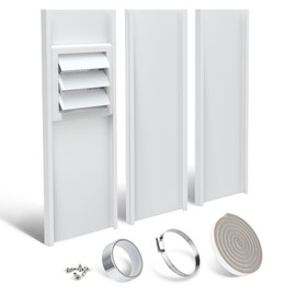 LBG Products Dryer Vent Window Kit with Self-closing Vent Cover with Screen for 4" Diameter Dryer Vent Hose,Adjustable Window Seal Plates Kit for Sliding Windows and Hung Windows,Up to 47 inches