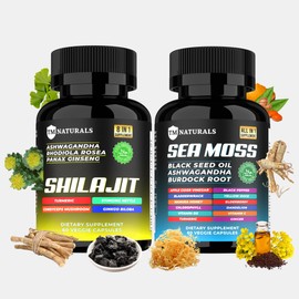 Sea Moss Black Seed Oil Ashwagandha Ginger Capsules,Supplement with Turmeric and Ginger Supplement Bladderwrack Burdock Root Organic,ACV Black Seed Oil - 120 Sea Moss Capsules