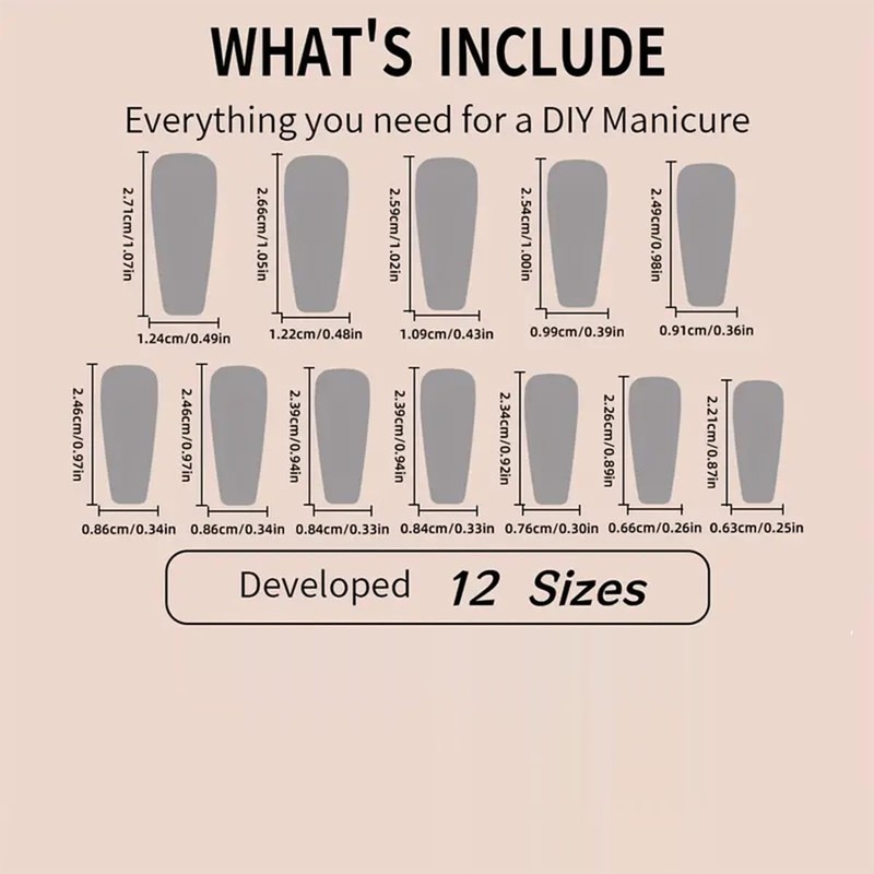 24Pcs Spring Flower Press on Nails Medium Square Fake Nails