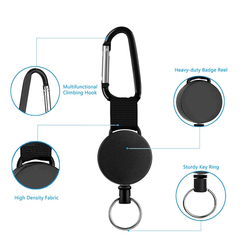 Extendable Key Fob, Lanyard with Key Fob for Key Ring