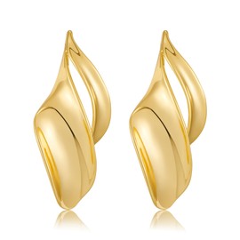 INNERDIVA Gold Stud Earrings for Women Chunky Gold Wing Stud Earrings Statement Geometric Earrings For Women Jewelry Gifts