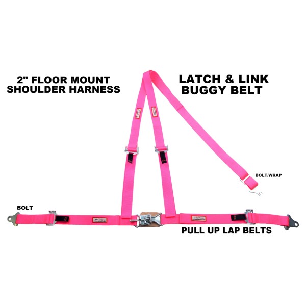 RACERDIRECT.NET THREE POINT SEAT BELT RACE HARNESS 2" LATCH &