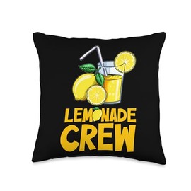 Lemon Juice Sour Lemon Ice Cream Eating Lemonade Crew Throw Pillow