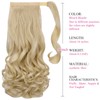 SYXLCYGG Wavy Ponytail Extension,Blonde Wrap Around Clip in Ponytails 16"