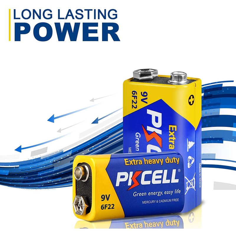 PKCELL PKCELL 9V Battery Carbon Zinc for Smoke Detectors 6F22
