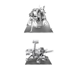 Set of 2 Metal Earth 3D Laser Cut Models: Apollo Lunar Module & Mars Rover