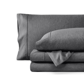 Bare Home California King Sheet Set - 1800 Ultra-Soft Microfiber Cal King Bed Sheets - Double Brushed - Deep Pockets - Easy Fit - 4 Piece Set (California King, Heathered Grey)