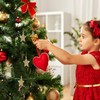 30Pcs Mini Gold Glitter Star Pendant Christmas Tree Hanging Decorations