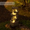 Gardenised Water Fountain with LED Light for Indoor and Outdoor