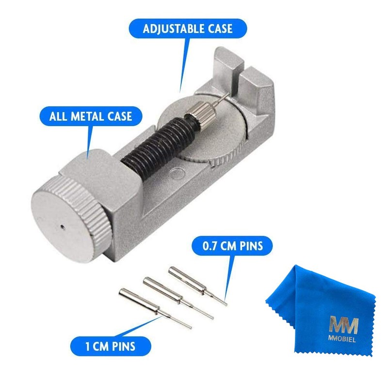 MMOBIEL Watch Strap Pin Remover Metal Adjustable Tool Kit for