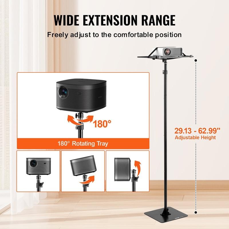 VEVOR Projector Stand Projector Floor Stand Adjustable Height from 30.3