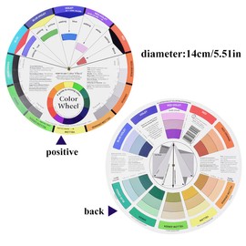 REQAG Pack of 2 Colour Wheel Colour Mixing Wheel Colour Wheel Colour Wheel Rotary Disc Pocket Colour Wheel for Painting, Design and Makeup