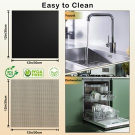 4Pcs Reusable Air Fryer Liners for Ninja, 12 × 12in Non-Stick Oven Liners for Toaster Oven, Microwave/Grill Baking Mat, 450°F Pre-Cut Square Mat for Ninja SP101/SP201/SP301/SP351, Kitchen Accessories