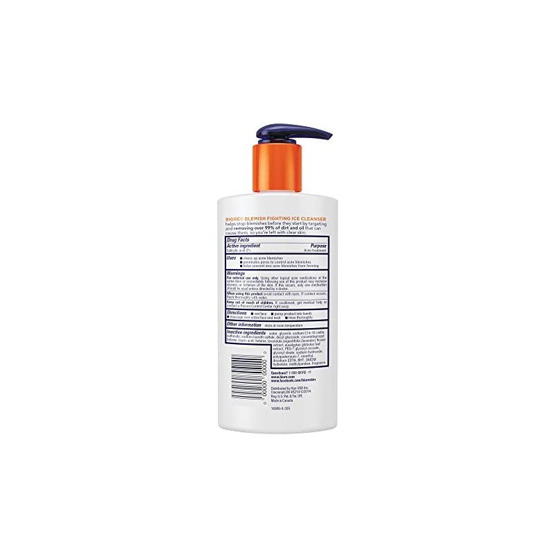 Blemish Fighting Ice Cleanser by Biore for Unisex - 6.7