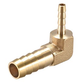 sourcing map Hose Adaptor for Angle Pipe Connector Brass 90 Degrees 10 mm to 4 mm Barb