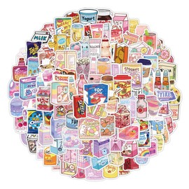 100pcs Cute Snack, Food, and Drink Stickers Set - Kawaii Small Stickers for Teens, Boys, Girls, and Adults