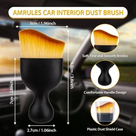 2PCS Car Interior Detailing Brush – Ultra Soft Auto Dusting Brush with Curved Bristles – Scratch-Free Cleaning Tool for Vents, Dashboards, Consoles & More
