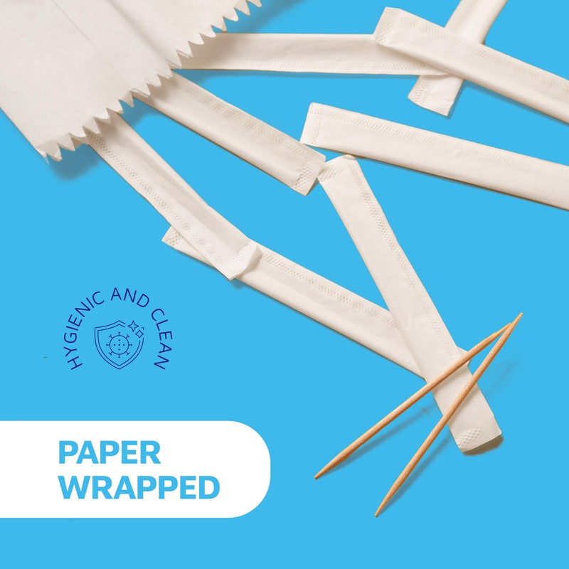Montopack Individually Paper Wrapped Toothpicks | Eco-Friendly Bulk Pack of