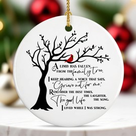 Red Cardinal Christmas Ornaments - Memorial Gifts for Loss of Loved One, Memory or Remembrance Ornament for Christmas Tree, in Loving Memory Decor, Sympathy or Condolence Gifts (Family1)