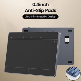 LuolaProject Wireless Trackpad Multi-Touch Surface Bluetooth Touchpad with High Precision Navigation for Windows10/11/Desktop/Laptop/Notebook Computer PC (MG3 Black)