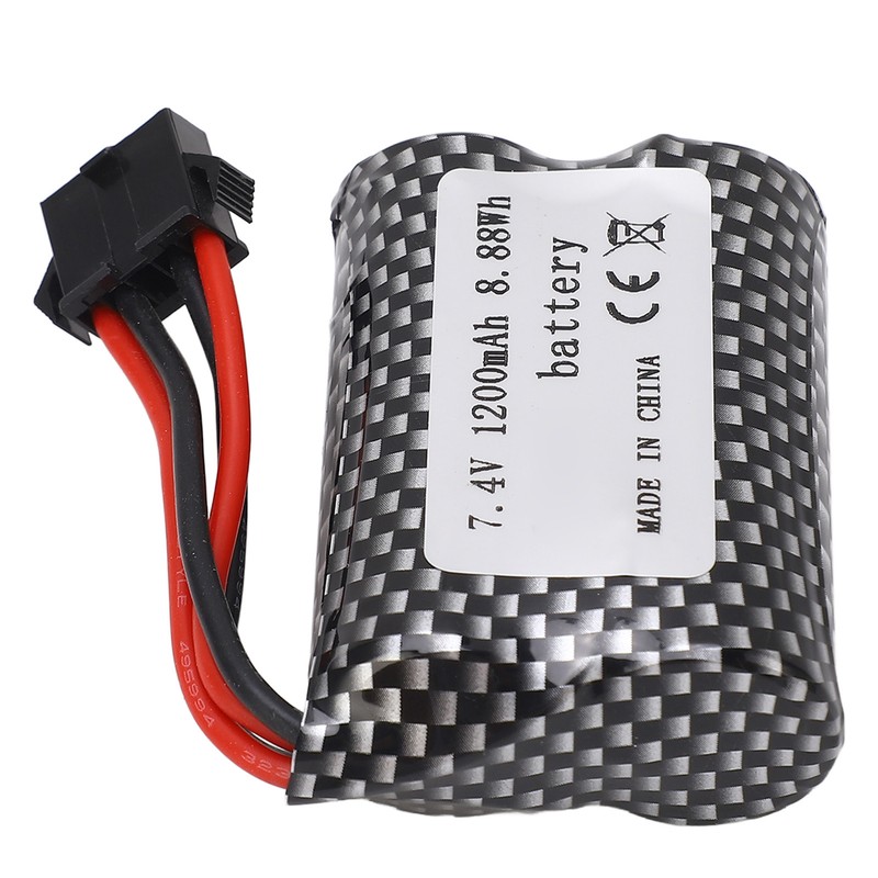 RC Lithium Battery 7.4V 1200mAh 8.88Wh with SM‑5P Plug Long