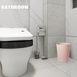 UUJOLY - cubeta de basura pequeño para baño, cesta de basura de plástico para baños, lavadero, cocinas, oficinas, habitaciones de niños, dormitorios, rosa, 1.8 galones