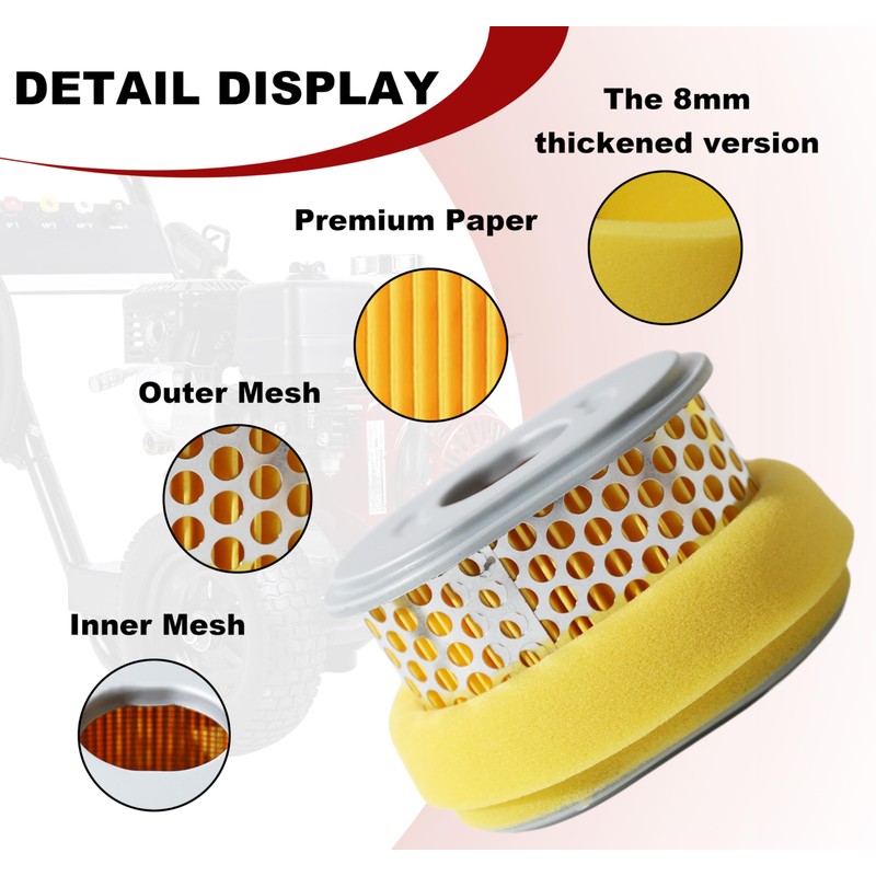HONTAYOKA 2 Pack GX160 Air Filter w/Spark Plugs for Honda