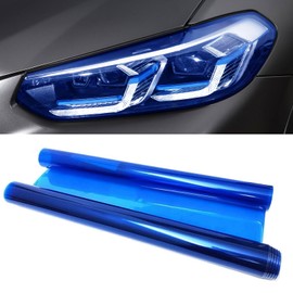 Hirificing Tint Film for Taillight Headlight Fog Light, 12×48 Inches Vinyl Self-Adhesive Car Tail Light Tape, Brake Light Headlight Cover Protection Film Color Shiny Chameleon Sticker (Dark Blue)