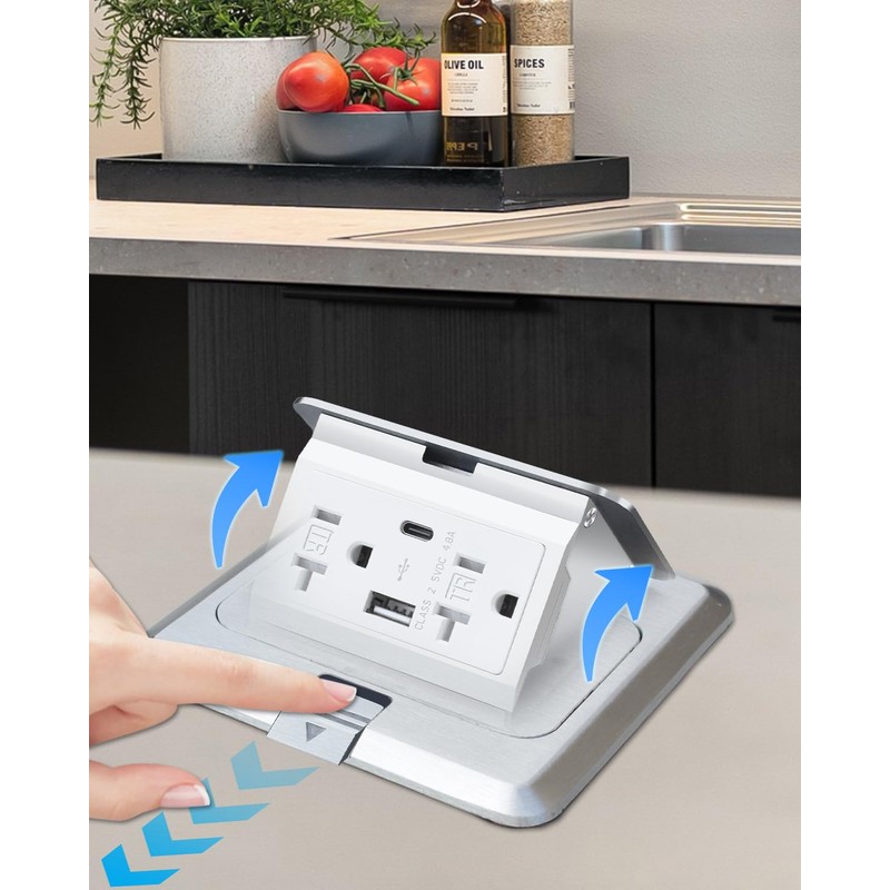 JACEPFY Floor Pop Up Outlet, Pop Up Waterproof Floor Electrical