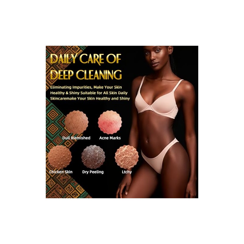 UJFQBH 3 Pieces African Bath Sponge African Net Long Net