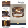 wochos Farmhouse Flush Mount Ceiling Light, 12.6 Inch 2-Light Metal