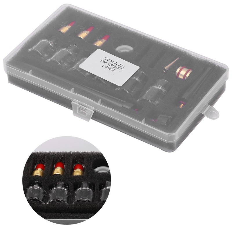 Welding Torch Accessories Kit Glass Cup Nozzle Tungsten Clamp Kit