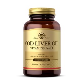 Solgar Cod Liver Oil - 100 Softgels - Provides Vitamins A & D - Non-GMO, Gluten Free - 100 Servings