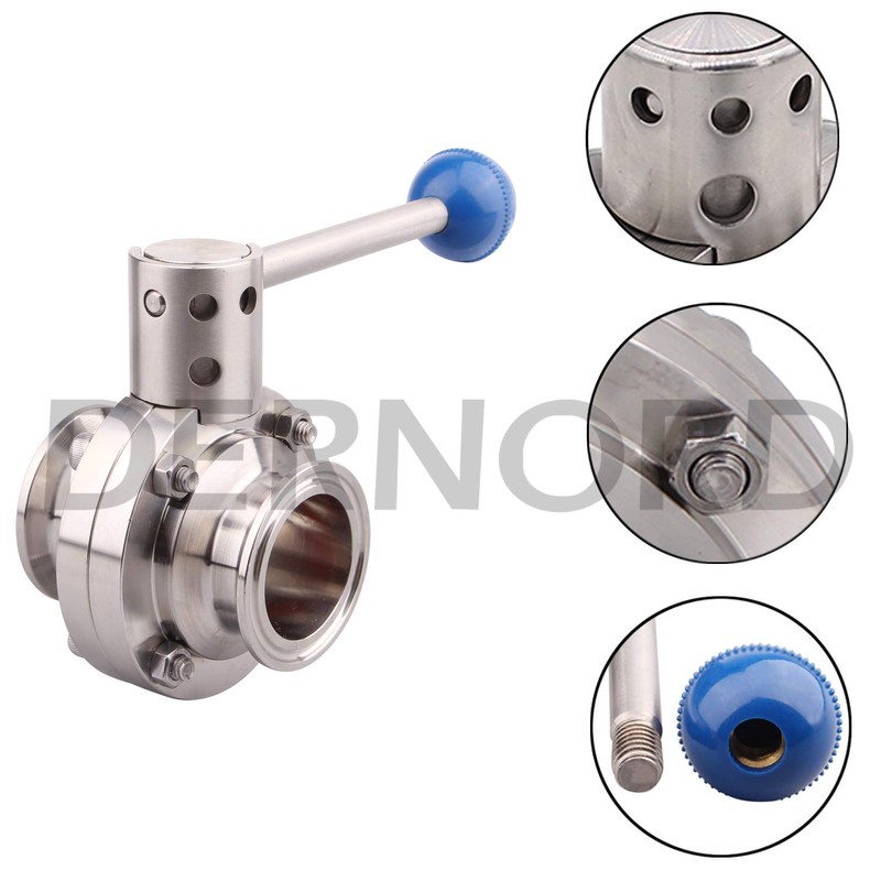 DERNORD Sanitary Butterfly Valve with Pull Handle Stainless Steel 304