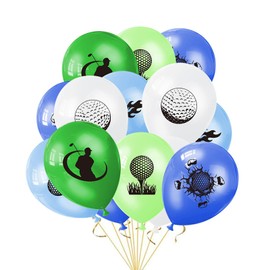 SKTMH 20Pcs Golf Balloons Golf Party Decorations Golf Print Balloons Golf Latex Balloons Golf Ball Balloons Sports Balloons Green Blue White Balloons for Golf Party Supplies Golf Birthday Decorations