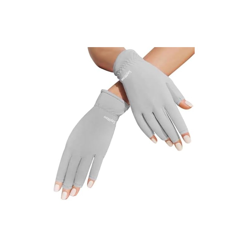 Guantes sin dedos para mujeres con protección UV UPF 50+,
