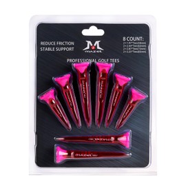 MAZEL Transparent Plastic Golf Tees for Increased Distance and Durability with 5-Prong Design for Stability and Resistance to Bending - Long and Short Tees for Drivers - 8-Pack with Lengths 50mm/62mm