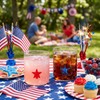 Potchen 2 Pack Patriotic Wine Glasses Icon Stemless, 9oz Red