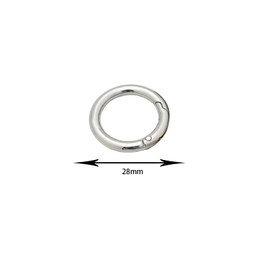 30 Pcs Spring O Rings, 28 mm Round Carabiner Snap, Zinc Alloy Buckle O Clips for DIY, Keyrings, Bags, Silver