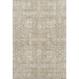 Addison Rugs Mayfield AMF637 Beige 5' x 7'6" Indoor Premium Machine Washable Rug, Silky Soft, Easy Clean, Non Shedding, Bedroom, Living Room, Dining Room, Kitchen, Patio Rug