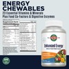 KAL Enhanced Energy Supplements, Whole Food Chewable Multivitamin with Iron,