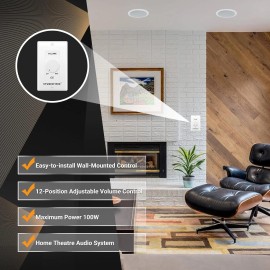 STUDIOFINIX Home Audio Smart Stereo Controller Switch 100W in Wall Volume Control Speaker