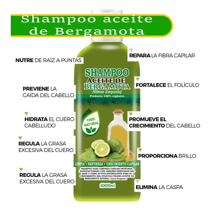 Pack de Shampoo Vivenatural con Aceite de Bergamota y Romero